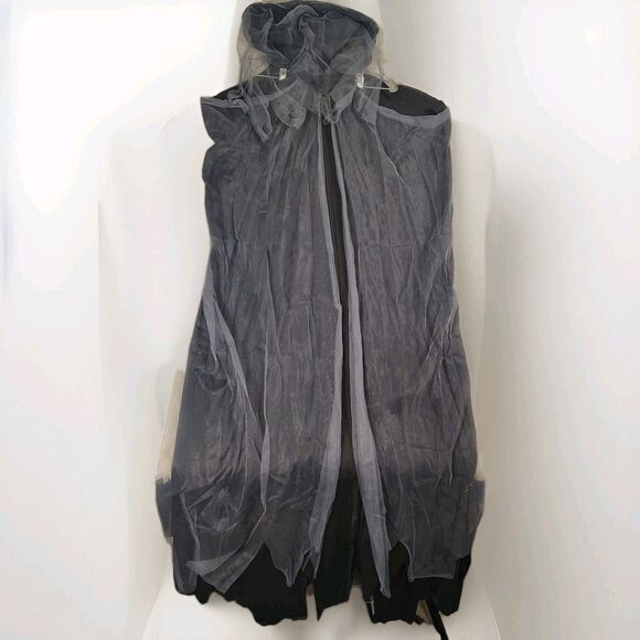 *READ* Spirit Halloween Lady Grim Reaper Cape Chain & Pendant Sz L (10-12) - Picture 2 of 6